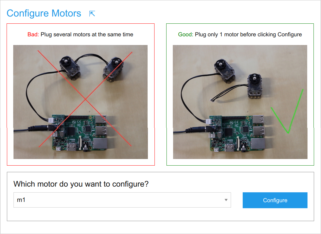 The assistant for motor configuration