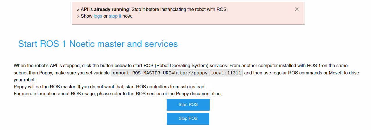 Start ROS services